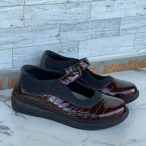 DREW Croc Leather Mary Jane Comfort Shoe Size 9W